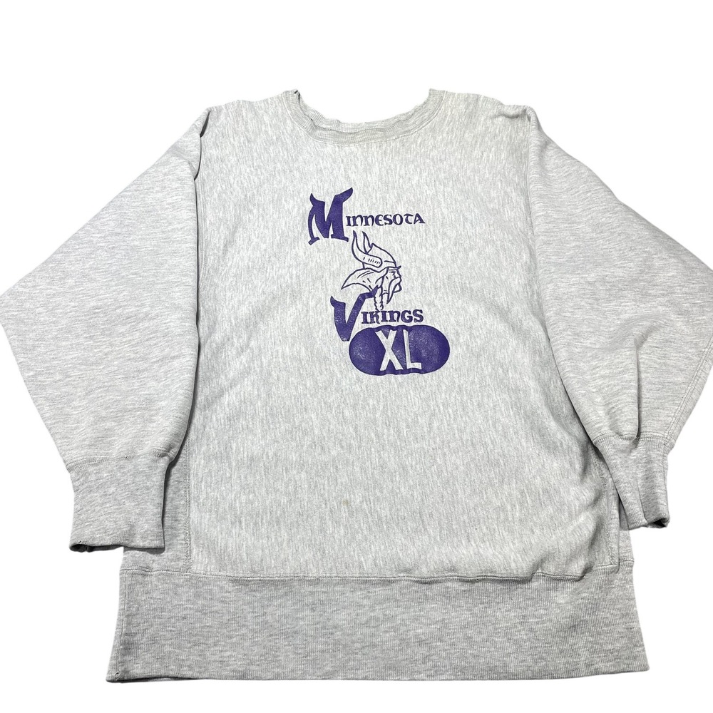 Vintage Minnesota Vikings Sweatshirt Mens XL Gray NFL Football Champion Crewneck